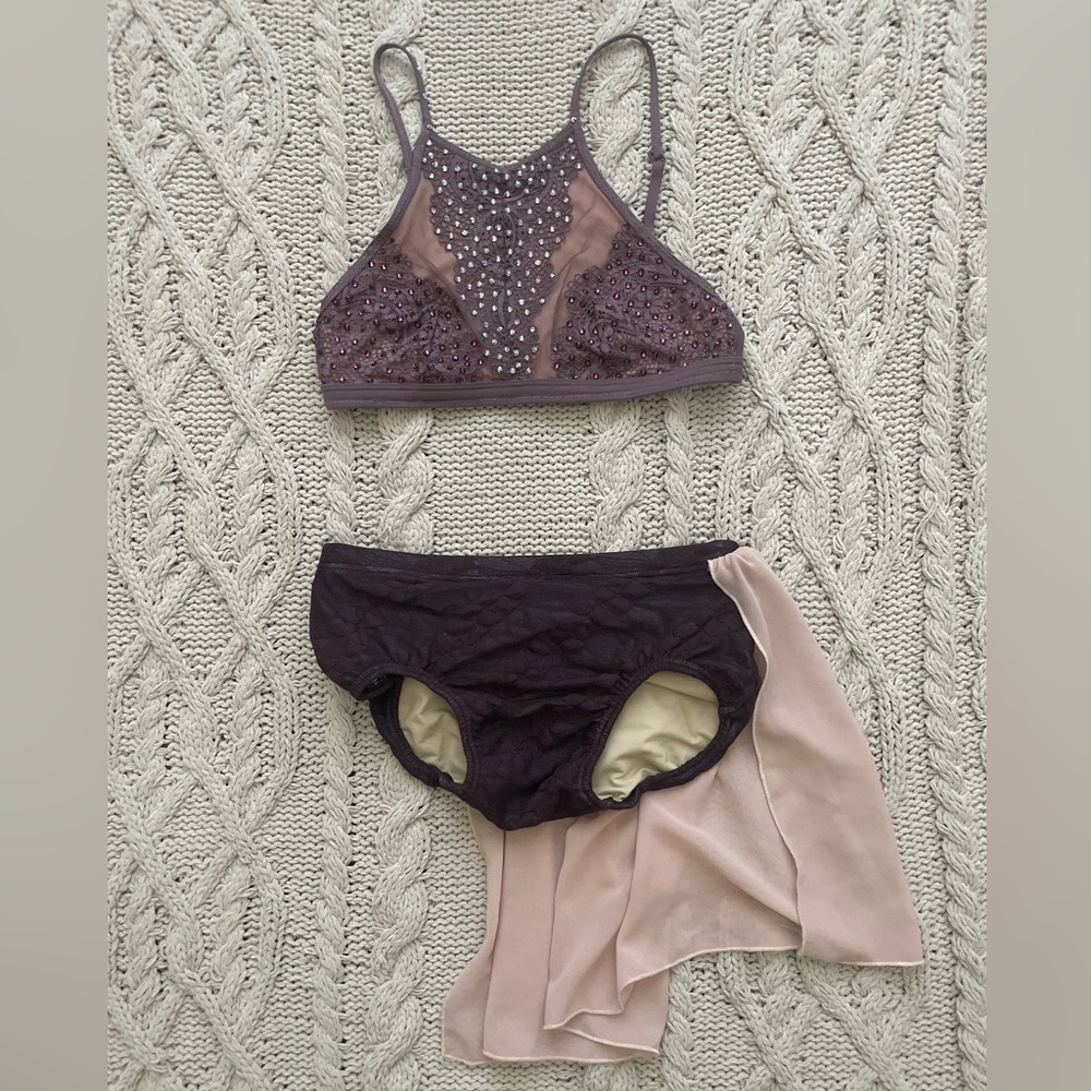 purple/pink two-piece solo costume